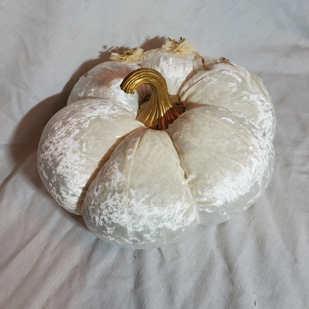 Soft white pumpkin Halloween decor